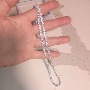 Sold Moissanite 21.5 Inch Tennis Necklace S 925 Sterling Silver Goft 🎁